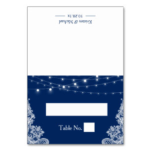 Blauer Streichellichtplatz Hochzeitsplatz Tischnummer