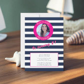 Blauer Streifen 21. Geburtstag Foto Einladung