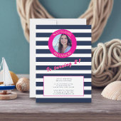 Blauer Streifen 21. Geburtstag Foto Einladung