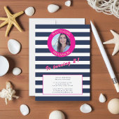 Blauer Streifen 21. Geburtstag Foto Einladung