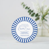 Blauer Streifen am 80. Geburtstag Einladung (Stehend Vorderseite)