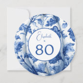 Blauer Streifen am 80. Geburtstag Einladung (Rückseite)