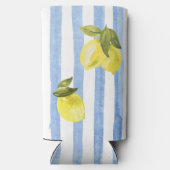 Blauer Streifen aus handrawn lemons Italienische G Selters Dosenkühler (Rückseite)