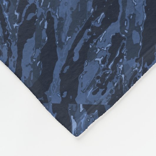 Blauer Streifen Camouflage Fleecedecke (Ecke)