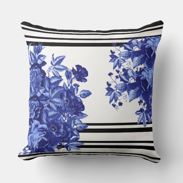 Blauer Streifen Decorative Kissen (Vorderseite)