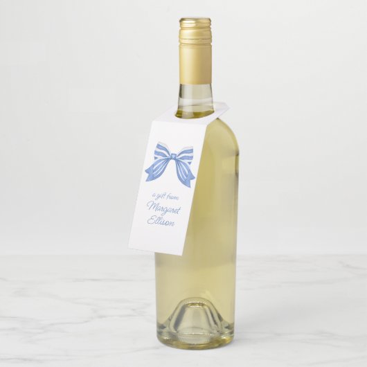 Blauer Streifen der Wasserfarbe Flaschenanhänger (Angewinkelt)