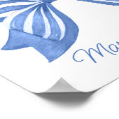 Blauer Streifen der Wasserfarbe Poster (Ecke)