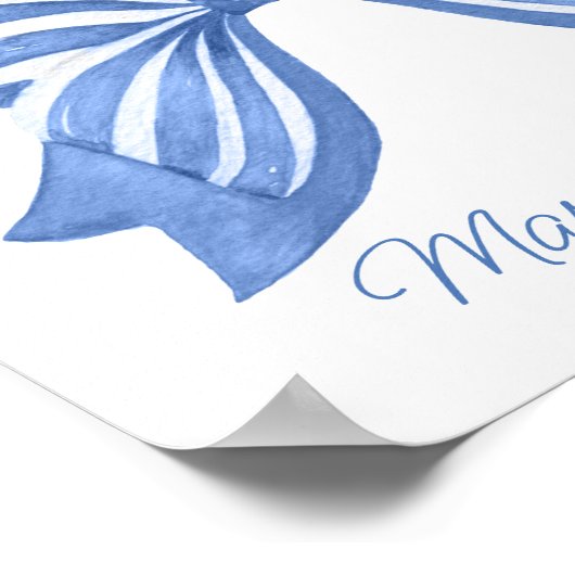 Blauer Streifen der Wasserfarbe Poster (Ecke)