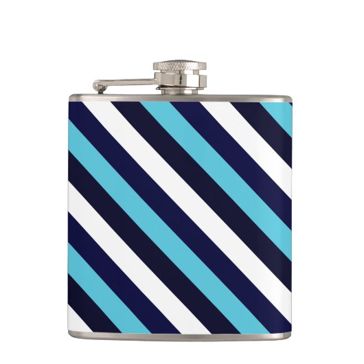 Blauer Streifen Flachmann (Vorderseite)