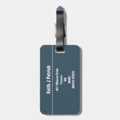 Blauer Streifen für ihn modernes cooles männliches Gepäckanhänger (Rückseite vertikal)