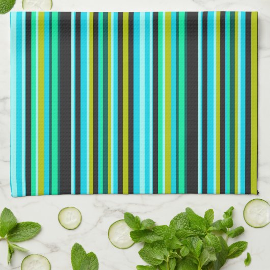 Blauer Streifen Geschirrtuch (Gefaltet)