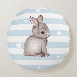 Blauer Streifen graues, sonniges Rundkissen Rundes Kissen