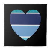 Blauer Streifen Herz Fliese (Vorderseite)