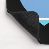 Blauer Streifen Herz Mousepad (Ecke)