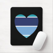 Blauer Streifen Herz Mousepad (Mit Mouse)