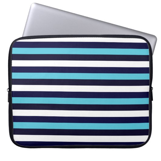 Blauer Streifen Laptopschutzhülle (Vorderseite)