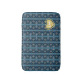 Blauer Streifen LIEBE Badematte (Vorderseite Vertikal)