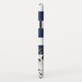 Blauer Streifen mit weißer Rose Case-Mate iPhone Hülle (Hinten/Rechts)