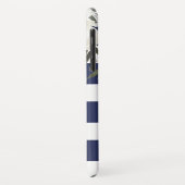 Blauer Streifen mit weißer Rose Case-Mate iPhone Hülle (Hinten/Links)