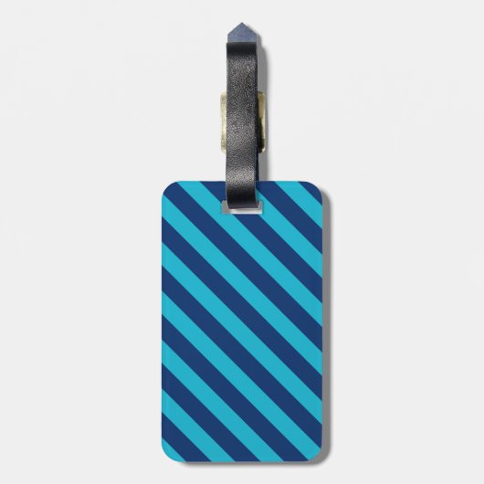 Blauer Streifen Monogram Gepäckanhänger (Rückseite vertikal)