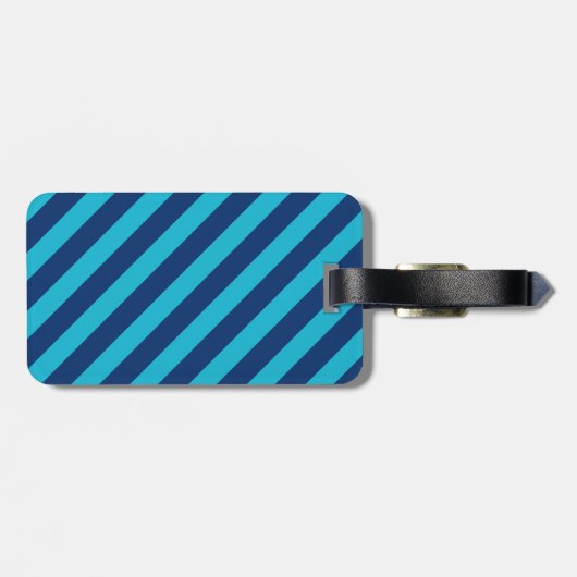 Blauer Streifen Monogram Gepäckanhänger (Rückseite horizontal)