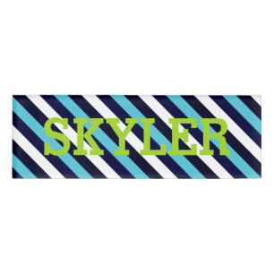 Blauer Streifen Namenschild