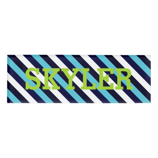 Blauer Streifen Namenschild (Vorderseite)