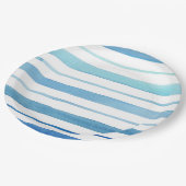 Blauer Streifen Pappteller (Schrägansicht)