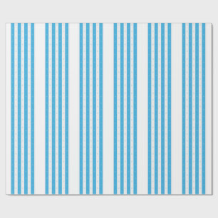 Blauer Streifen-Schneeflocken nahtloses Wintermust Geschenkpapier
