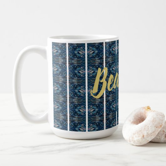 Blauer Streifen Schöne Tasse von Poet Adiela Akoo (Mit Donut)