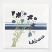 Blauer Streifen und floraler Empfang Serviette (Vorderseite)