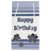 Blauer Streifen und kleine Blumenbeutel Geschenktüte (Vorderseite)