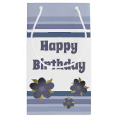 Blauer Streifen und kleine Blumenbeutel Kleine Geschenktüte (Rückseite)