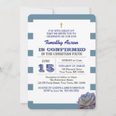 Blauer Streifen und sukkulente Bestätigung Einladu Einladung (Vorderseite)