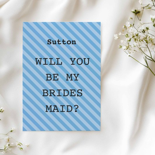 Blauer Streifen "Werden Sie meine Bridesmaid sein? Einladung