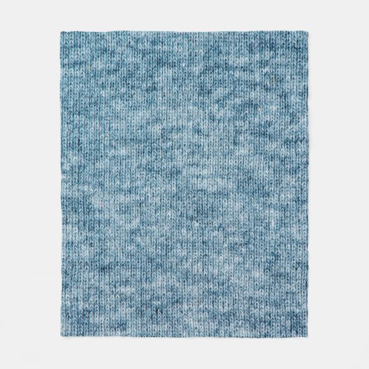 Blauer Strickwollegewebe schließen Foto Hintergrun Fleecedecke (Vorderseite)