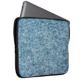 Blauer Strickwollegewebe schließen Foto Hintergrun Laptopschutzhülle (Vorne Rechts)