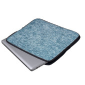 Blauer Strickwollegewebe schließen Foto Hintergrun Laptopschutzhülle (Vorne Knopf)