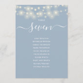 Blauer String Light Tischnummer Seekarte (Rückseite)