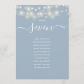 Blauer String Light Tischnummer Seekarte (Vorderseite)