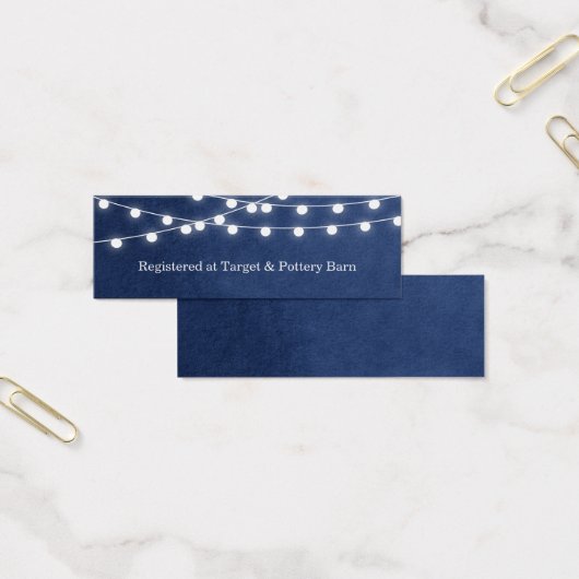 Blauer String Lights Hochzeitsteckkarte (Büro)