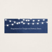 Blauer String Lights Hochzeitsteckkarte (Vorderseite)