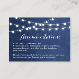 Blauer String Lights Hochzeitsteckkarte Begleitkarte