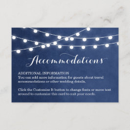 Blauer String Lights Hochzeitsteckkarte Begleitkarte