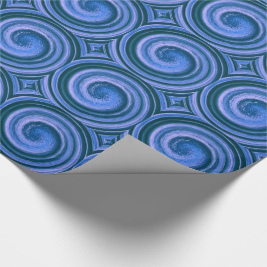 Blauer Strudel in der Runde Geschenkpapier (Ecke)