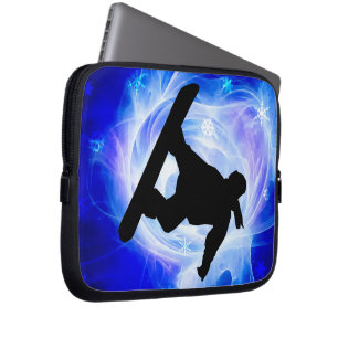 Blauer Strudel-Schneesturm Laptopschutzhülle
