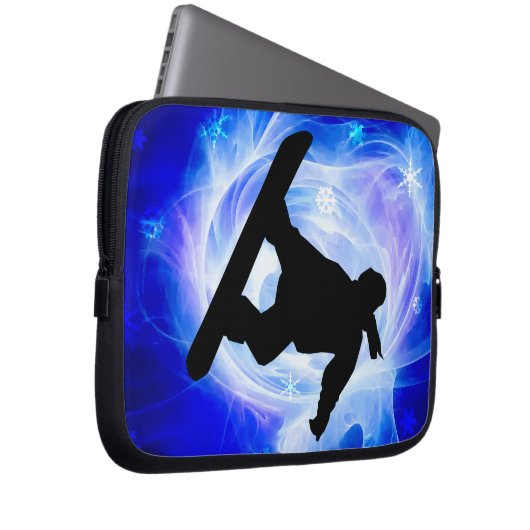 Blauer Strudel-Schneesturm Laptopschutzhülle (Vorne Rechts)