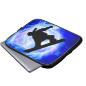 Blauer Strudel-Schneesturm Laptopschutzhülle (Vorne Knopf)
