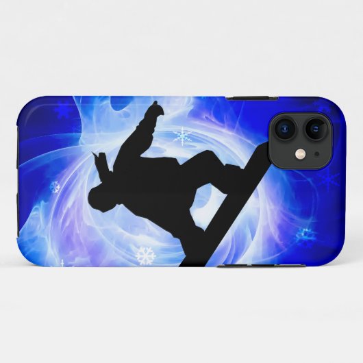 Blauer Strudel-SchneesturmSnowboard Case-Mate iPhone Hülle (Rückseite (Horizontal))