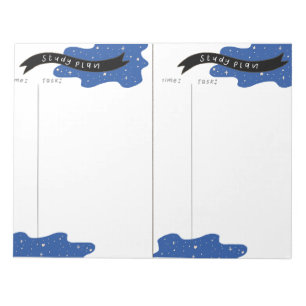 Blauer Studienplan Notizblock